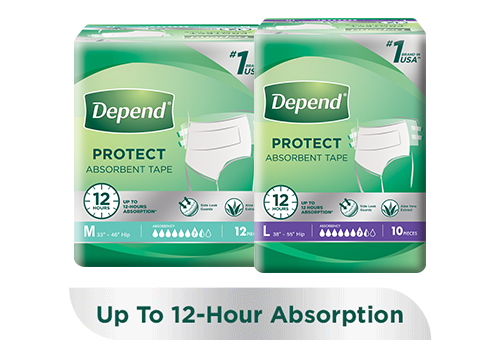 Depend Protect Absorbent Tape - adult diaper tape for heavy bladder control loss