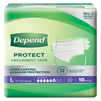 Depend Tape L for incontinence and bladder leakage protection
