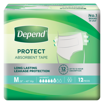 Depend Tape M for incontinence and bladder leakage protection